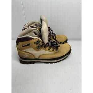 Timberland Euro Hiker Mid Boots Nubuck Leather Wheat Brown Women's Size 8